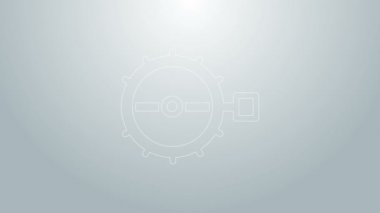 Mavi çizgi tuzak avlama ikonu gri arka planda izole edildi. 4K Video hareketli grafik canlandırması