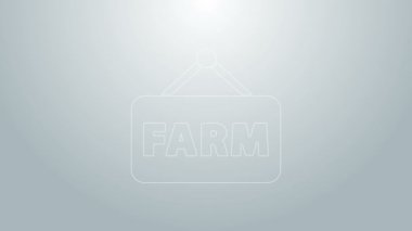 Gri arkaplanda mesaj çiftliği simgesi olan mavi çizgi işareti. 4K Video hareketli grafik canlandırması