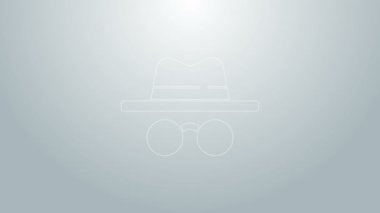 Mavi çizgi Kimlik Değiştirme kipi simgesi gri arkaplanda izole edildi. 4K Video hareketli grafik canlandırması