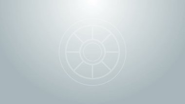 Mavi çizgi Güvenli simgesi gri arkaplanda izole edildi. Kapı, şifreli bir banka kasası. Güvenilir Veri Koruma. 4K Video hareketli grafik canlandırması