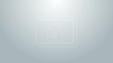 Mavi hat, sitenizi HTTPS ile güvene alın, SSL simgesi gri arkaplanda izole edildi. İnternet iletişim protokolü. 4K Video hareketli grafik canlandırması