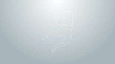 Gri arkaplanda mavi çizgi Ginger kökü simgesi izole edildi. 4K Video hareketli grafik canlandırması