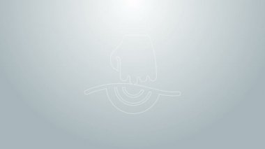 Mavi çizgi masajı simgesi gri arkaplanda izole edildi. Rahatlatıcı, boş zaman. 4K Video hareketli grafik canlandırması