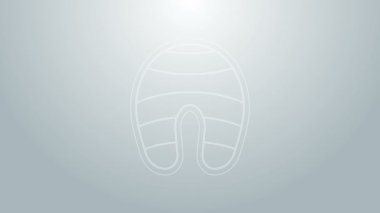 Mavi çizgili balık biftek ikonu gri arka planda izole edilmiş. 4K Video hareketli grafik canlandırması