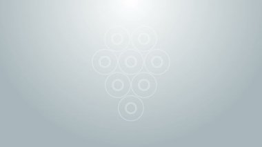 Mavi çizgi havyar simgesi gri arkaplanda izole edildi. 4K Video hareketli grafik canlandırması