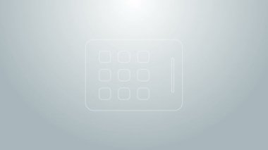 Gri arkaplanda mavi çizgi grafik tableti simgesi izole edildi. 4K Video hareketli grafik canlandırması