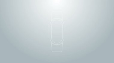 Mavi çizgi Smartwatch simgesi gri arkaplanda izole edildi. 4K Video hareketli grafik canlandırması
