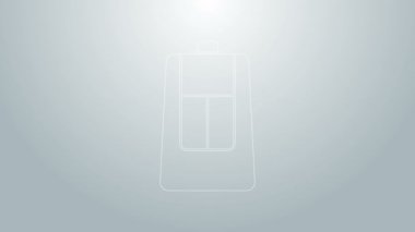 Gri arkaplanda uzaktan kumandalı mavi çizgi araba anahtarı var. Araba anahtarı ve alarm sistemi. 4K Video hareketli grafik canlandırması
