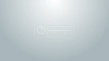 Mavi çizgi Araba Ses simgesi gri arkaplanda izole edildi. Radyo arabasının ses simgesiyim. 4K Video hareketli grafik canlandırması