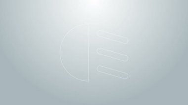 Mavi çizgi yüksek ışın simgesi gri arkaplanda izole edildi. Araba farları. 4K Video hareketli grafik canlandırması