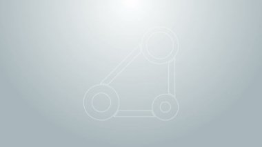 Mavi çizgili zamanlama kemeri simgesi gri arkaplanda izole edildi. 4K Video hareketli grafik canlandırması