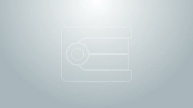 Mavi Çizgili Takma Diş modeli simgesi gri arkaplanda izole edildi. Diş konsepti. 4K Video hareketli grafik canlandırması