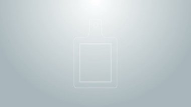 Mavi çizgi kesme tahtası simgesi gri arkaplanda izole edildi. Kesme tahtası sembolü. 4K Video hareketli grafik canlandırması