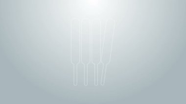Mavi çizgi Aroma çubukları, tütsü, aroma simgesi gri arka planda izole edilmiş. 4K Video hareketli grafik canlandırması