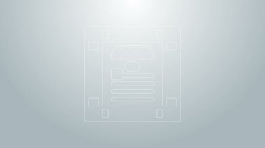 Mavi çizgi 26 Kasım Hindistan Anayasa Günü ikonu gri arka planda izole edildi. 4K Video hareketli grafik canlandırması