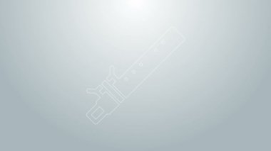 Mavi çizgi Bambu flüt Hint müziği enstrümanı ikonu gri arka planda izole edildi. 4K Video hareketli grafik canlandırması