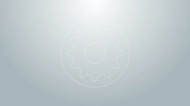 Mavi çizgi çakra simgesi gri arkaplanda izole edildi. 4K Video hareketli grafik canlandırması