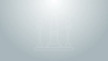 Fransa 'nın Paris şehrinde bulunan Place De La Concorde adlı mavi hat gri arka planda izole edilmiştir. 4K Video hareketli grafik canlandırması