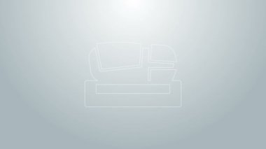 Mavi çizgi Stadyum Mestalla ikonu gri arka planda izole edildi. Valencia, İspanya 'da futbol stadyumu. 4K Video hareketli grafik canlandırması