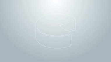 Mavi Çizgili Peynir simgesi gri arkaplanda izole edildi. 4K Video hareketli grafik canlandırması