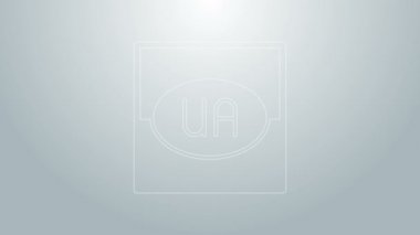 Ukrayna 'nın mavi bayrağı gri arka planda izole edildi. 4K Video hareketli grafik canlandırması