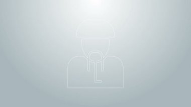 Mavi çizgi Ukrayna Kazak simgesi gri arka planda izole edildi. 4K Video hareketli grafik canlandırması