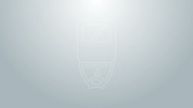 Mavi çizgi Ukrayna Kazak simgesi gri arka planda izole edildi. 4K Video hareketli grafik canlandırması