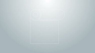 Gri arkaplanda mavi çizgi halinde kağıt simgesi var. 4K Video hareketli grafik canlandırması