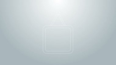 Mavi çizgi ayna simgesi gri arkaplanda izole edildi. 4K Video hareketli grafik canlandırması