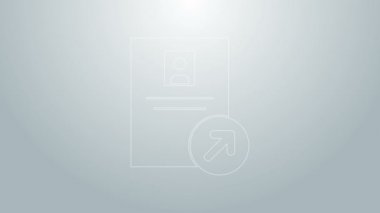 Mavi çizgi görev tanıtım simgesi gri arka planda izole edildi. Başarı, başarı, motivasyon iş sembolü, büyüme. 4K Video hareketli grafik canlandırması