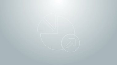 Mavi çizgi Finansal büyüme ikonu gri arka planda izole edildi. Gelirleri arttırıyorum. 4K Video hareketli grafik canlandırması