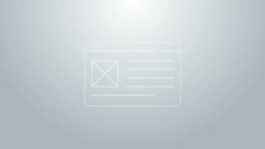 Mavi çizgi Tarayıcı pencere simgesi gri arkaplanda izole edildi. 4K Video hareketli grafik canlandırması