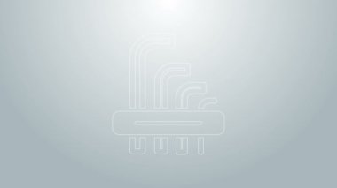 Mavi çizgi Aracı allen tuşları simgesi gri arkaplanda izole edildi. 4K Video hareketli grafik canlandırması
