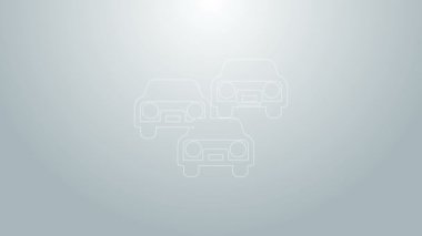 Gri arkaplanda mavi çizgi trafik sıkışıklığı var. Yol ulaşımı. 4K Video hareketli grafik canlandırması