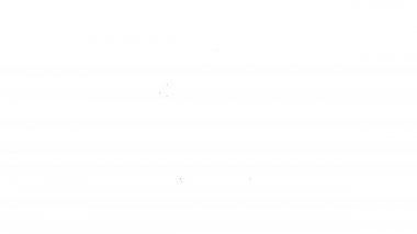 Siyah çizgili Müslüman cami simgesi beyaz arkaplanda izole edilmiş. 4K Video hareketli grafik canlandırması