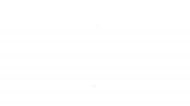 Siyah çizgi Hot chili biber kabuğu simgesi beyaz arkaplanda izole edildi. Market, mutfak ürünleri, baharat ve baharat paketi, yemek kitabı için tasarım. 4K Video hareketli grafik canlandırması