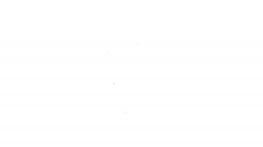 Beyaz arka planda izole edilmiş limon ikonlu siyah çizgi tekila bardağı. Meksika alkolü. 4K Video hareketli grafik canlandırması