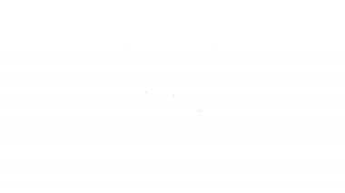 Siyah çizgi Geleneksel Meksikalı panço giysi ikonu beyaz arka planda izole edildi. 4K Video hareketli grafik canlandırması