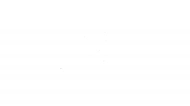 Siyah çizgi Geleneksel Meksika sombrero şapka ikonu beyaz arka planda izole edildi. 4K Video hareketli grafik canlandırması