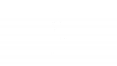 Siyah çizgi yer lambası simgesi beyaz arkaplanda izole edildi. 4K Video hareketli grafik canlandırması