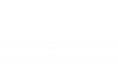 Beyaz arkaplanda siyah çizgi masa lambası simgesi izole edildi. Masa lambası. 4K Video hareketli grafik canlandırması