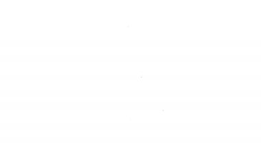 Beyaz arkaplanda siyah çizgi lamba asılı ikon. Tavan lambası ampulü. 4K Video hareketli grafik canlandırması