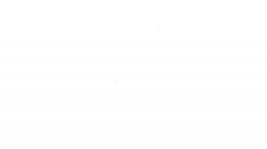 Beyaz arkaplanda siyah çizgi masa lambası simgesi izole edildi. Masa lambası. 4K Video hareketli grafik canlandırması