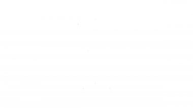 Siyah çizgi yer lambası simgesi beyaz arkaplanda izole edildi. 4K Video hareketli grafik canlandırması