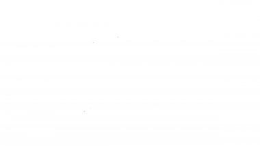 Beyaz arkaplanda siyah çizgi masa lambası simgesi izole edildi. Masa lambası. 4K Video hareketli grafik canlandırması