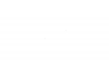 Beyaz arkaplanda siyah çizgi masa lambası simgesi izole edildi. Masa lambası. 4K Video hareketli grafik canlandırması