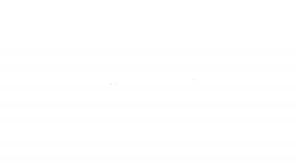 Linha preta Estrela e crescente - símbolo do ícone do Islã isolado no fundo branco. Símbolo religioso. Animação gráfica em movimento de vídeo 4K — Vídeo de Stock