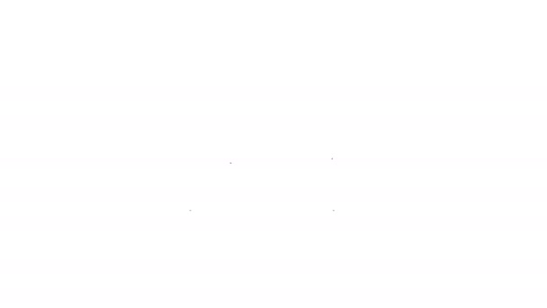 Icono de edificio de la iglesia de línea negra aislado sobre fondo blanco. Iglesia Cristiana. Religión de la iglesia. Animación gráfica de vídeo 4K — Vídeo de stock