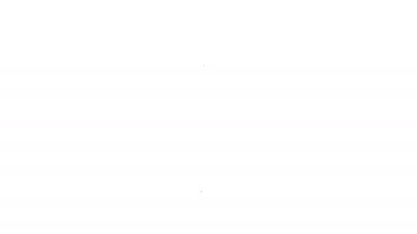 Černá čára Hořící svíčka ikona izolované na bílém pozadí. Válcový svícen s hořícím plamenem. Grafická animace pohybu videa 4K — Stock video