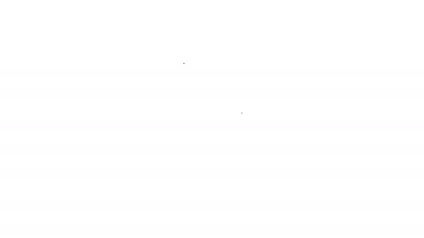 Icono de pastel de Pascua de línea negra aislado sobre fondo blanco. Feliz Pascua. Animación gráfica de vídeo 4K — Vídeo de stock